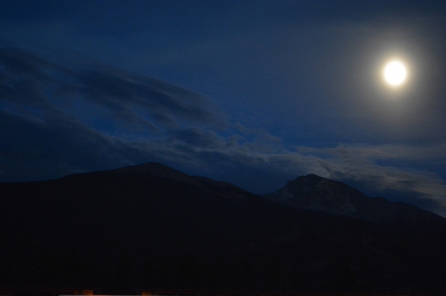 Moon at Night, Jasper National Park, Alberta, Canada